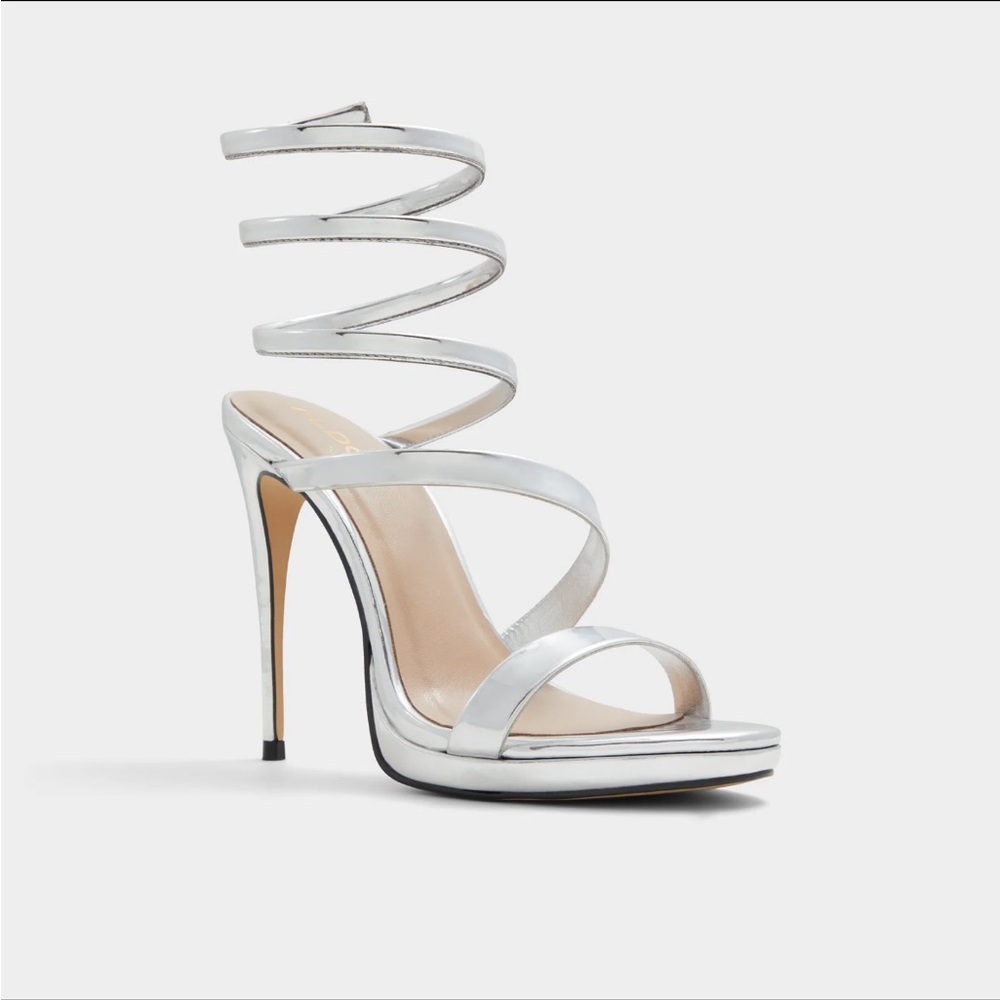 Aldo Silver Strappy Heels